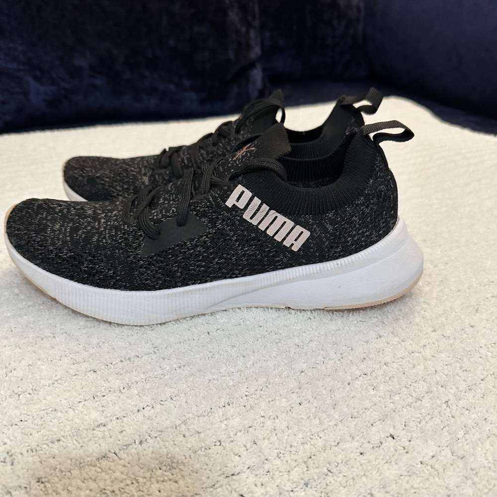 Puma Black Knit Sneakers with White Sole - Picture 6 of 15
